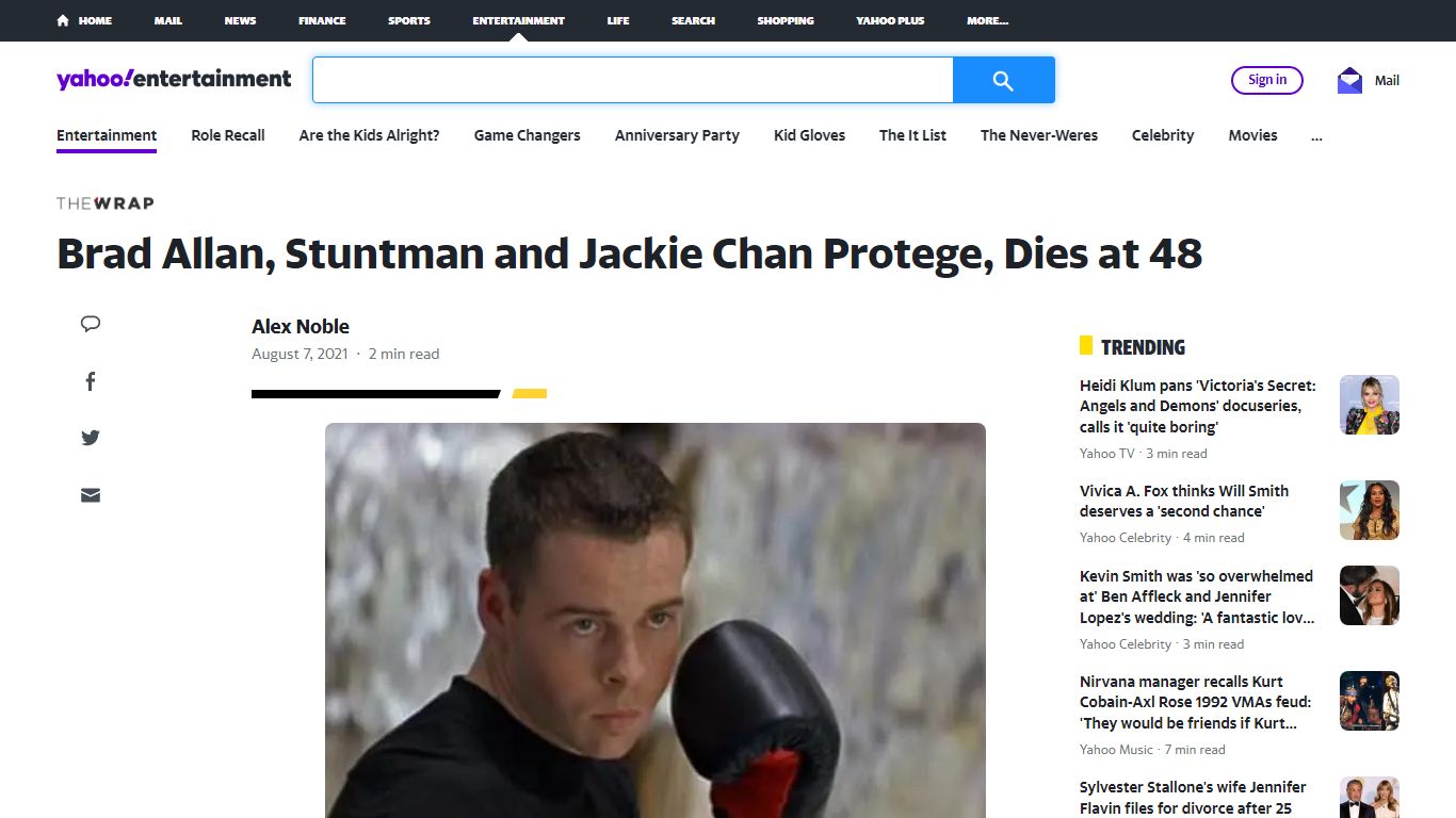Brad Allan, Stuntman and Jackie Chan Protege, Dies at 48 - Yahoo!