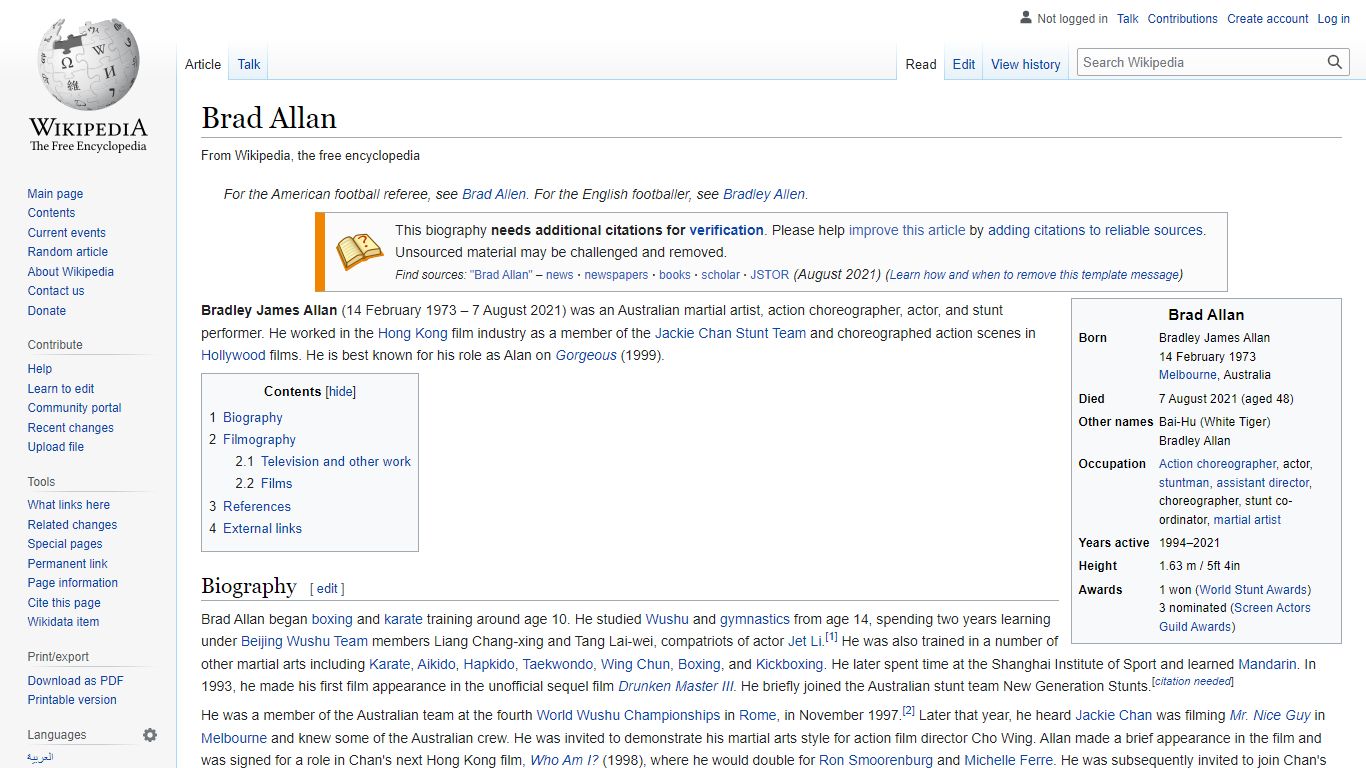 Brad Allan - Wikipedia